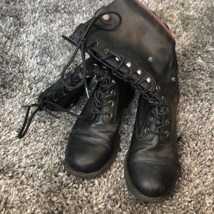 Black zip up boots